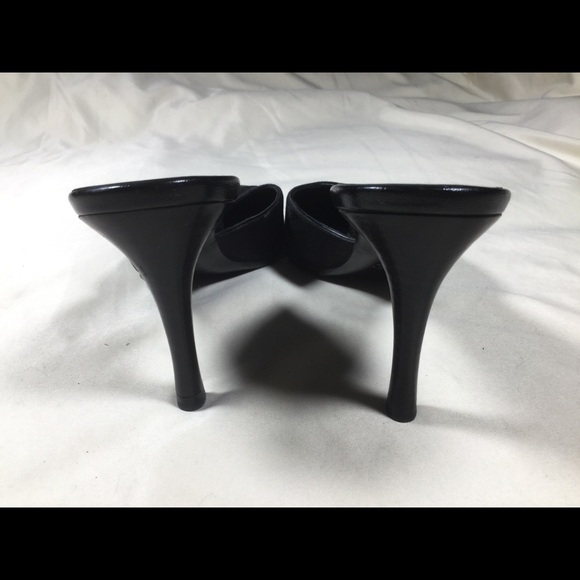 Gucci Black GG Monogram Mules Heels 38C - Picture 7 of 16
